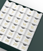 Load image into Gallery viewer, white gold and green ramadan calendar
